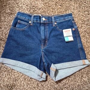 LEVI STRAUSS Signature Women's Dark Blue High Waisted Jean Shorts Size 4/27